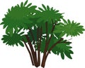 Abstract cartoon bush with green crown